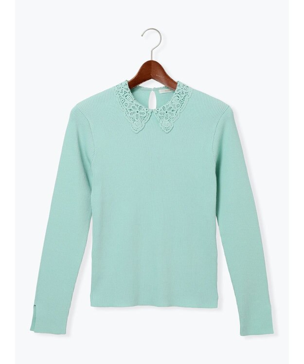 Te chichi ケミカルレースカラーリブニット グリーン