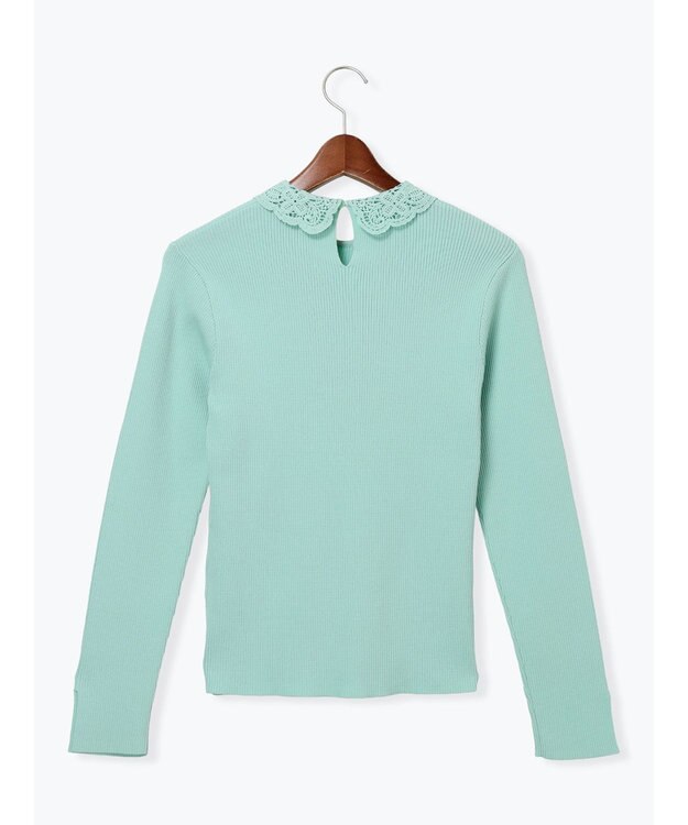 Te chichi ケミカルレースカラーリブニット グリーン