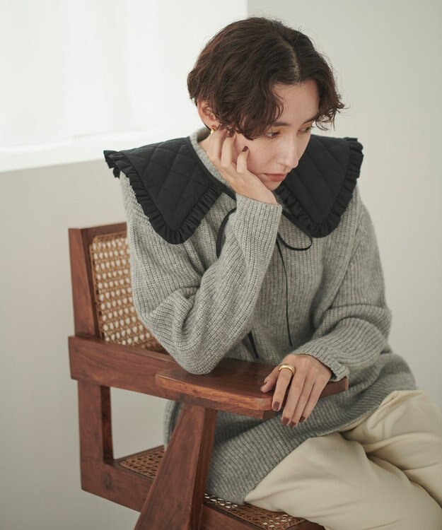 #Newans LILY/ キルティング付け襟 ブラック系