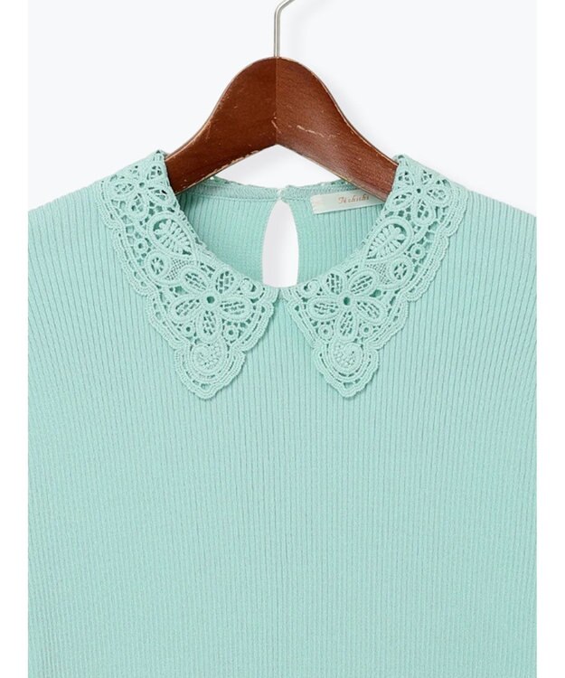 Te chichi ケミカルレースカラーリブニット グリーン