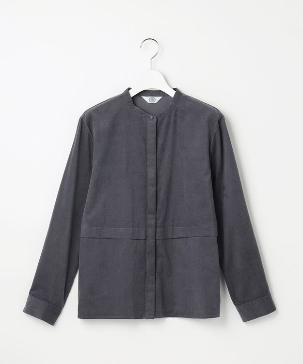 J.PRESS LADIES S Lightシャツコール ブラウス ブルーグレー系