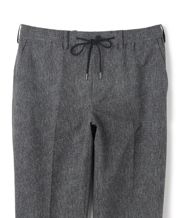 JOSEPH HOMME 新型・新柄【洗える/ストレッチ/シワになりにくい/セットアップ対応可】クールドッツストレッチ ドロスト付テーパードパンツ / PEGG CONVERTIBLE ライトグレー系