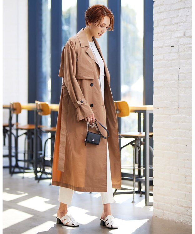 ICB メモリートレンチ コート レディッシュブラウン系