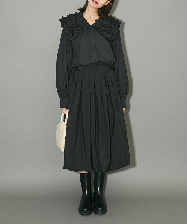 Green Parks タフタバルーンスカート Black