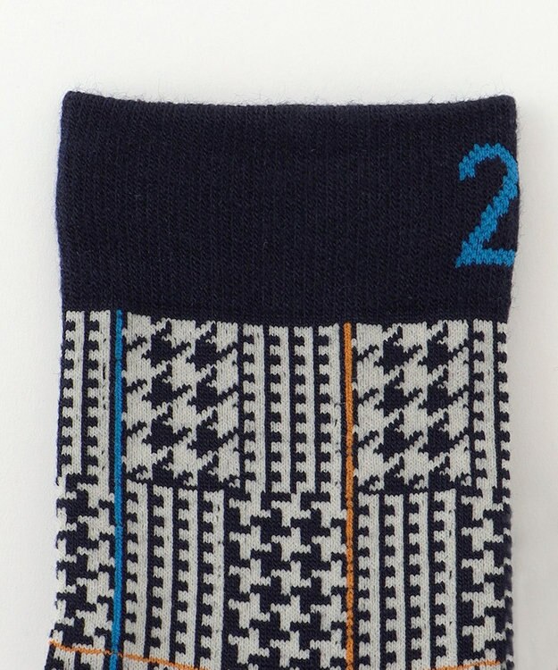 23区GOLF 【MEN】チェック柄レギュラーソックス ネイビー系3