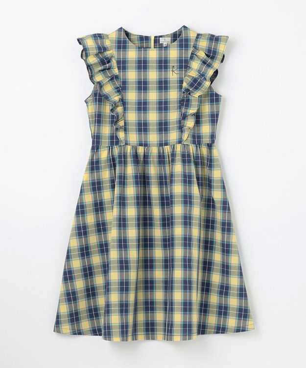 組曲 KIDS 【150-160㎝】チェック ワンピース イエロー系5