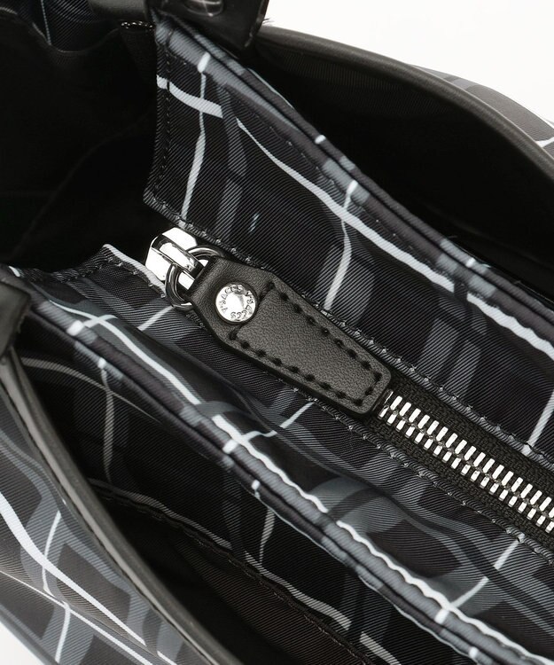 Y'SACCS ドローイングチェックトートバッグ ブラック