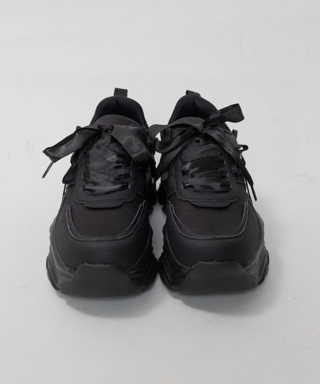 WEGO リボンデザイン厚底スニーカー ブラック