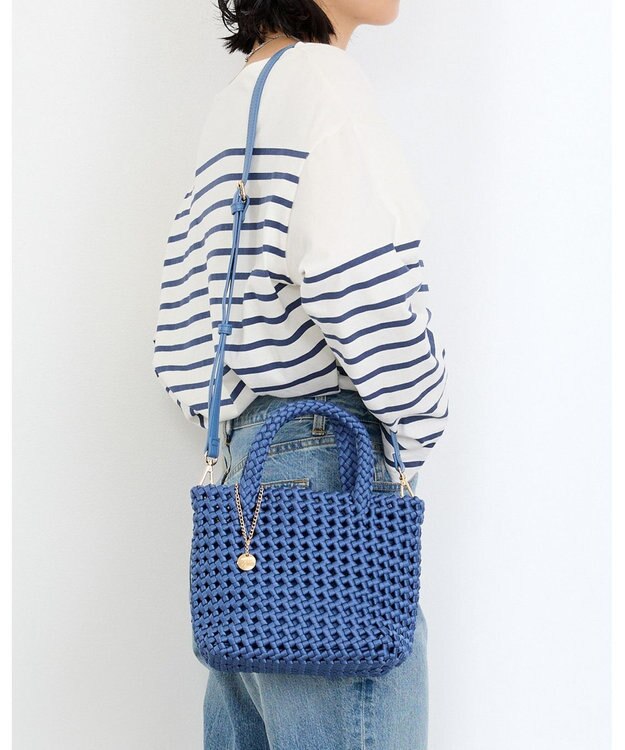MioFIRANO ブレイドメッシュバッグ＆ポーチセット 2WAY チャーム付き　FIRANO フィラノ BLUE
