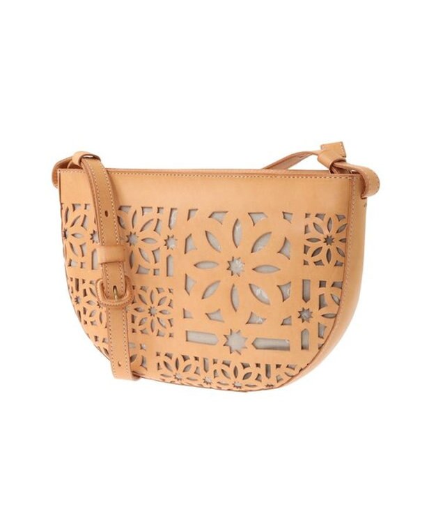 genten セイル カットワーク　ショルダーバッグ ヌメベージュ