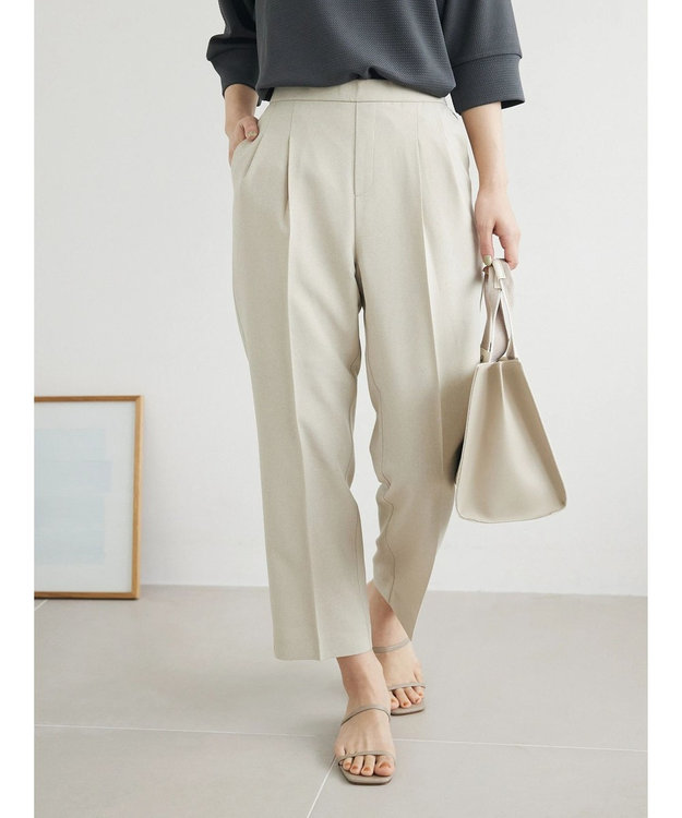 Green Parks 接触冷感　きれいシルエットパンツⅡ（テーパード） Beige