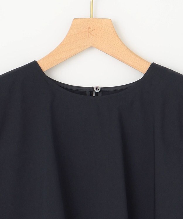 組曲 【WEB限定】コットンレーヨンシャーティングノースリーブ ブラウス ネイビー系