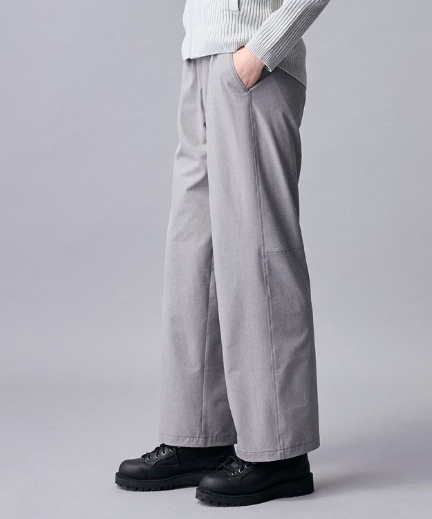 JOSEPH ABBOUD MOUNTAIN 【ストレッチ/5ポケット/ECO撥水/ソフト】ハイパワーシャンブレーピケストレッチ パンツ ライトグレー系