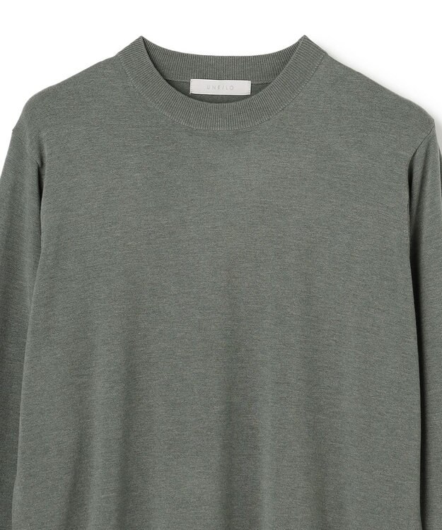 UNFILO MENS 【男女兼用】ソフトサーモ アンチピリングニット クルー チャコール