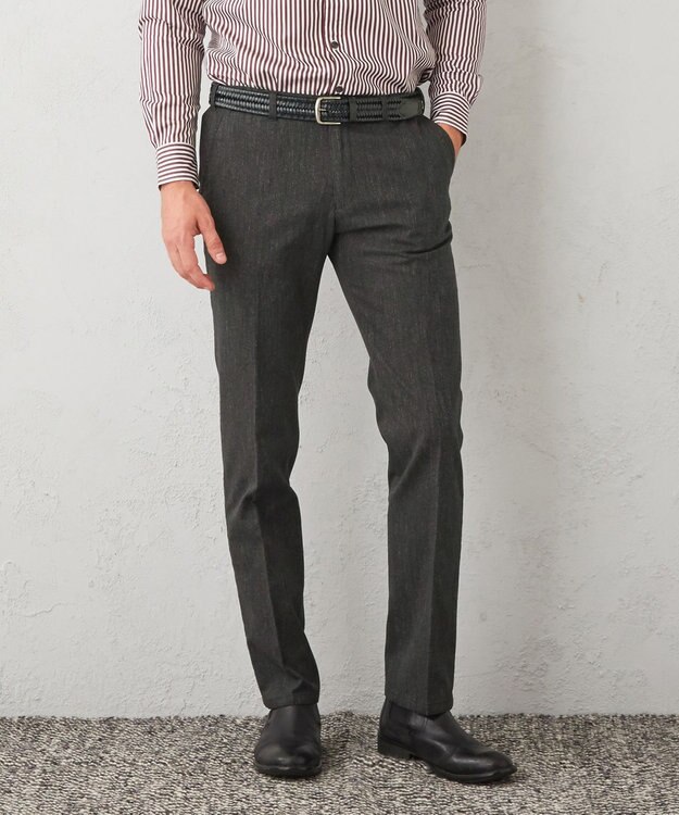 JOSEPH ABBOUD 【ウエストも伸びる】オーガニックストレッチムリネピケ パンツ グレー系