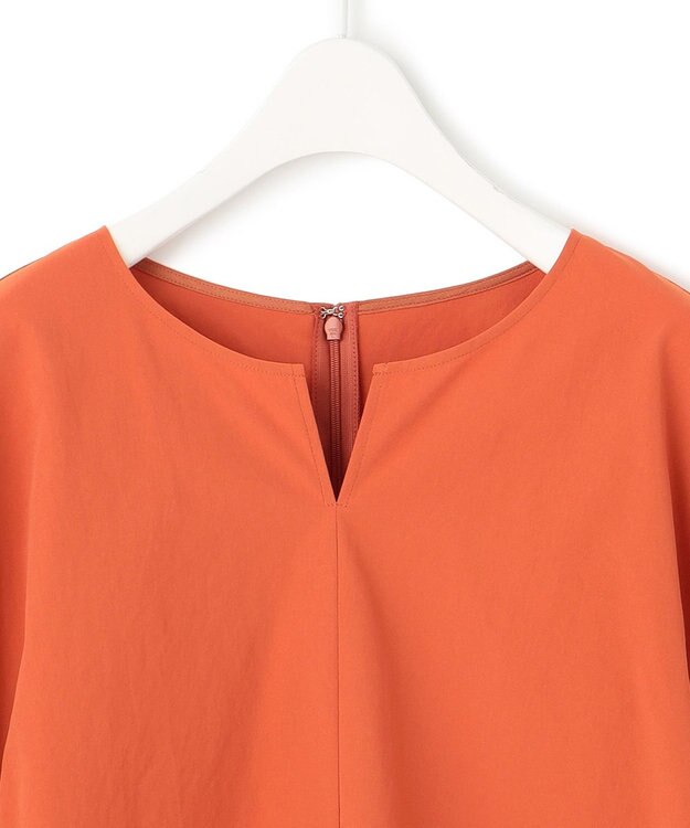 ICB 【接触冷感・UVカット・洗える】ヴィンテージスパンブロード デザインブラウス テラコッタ系