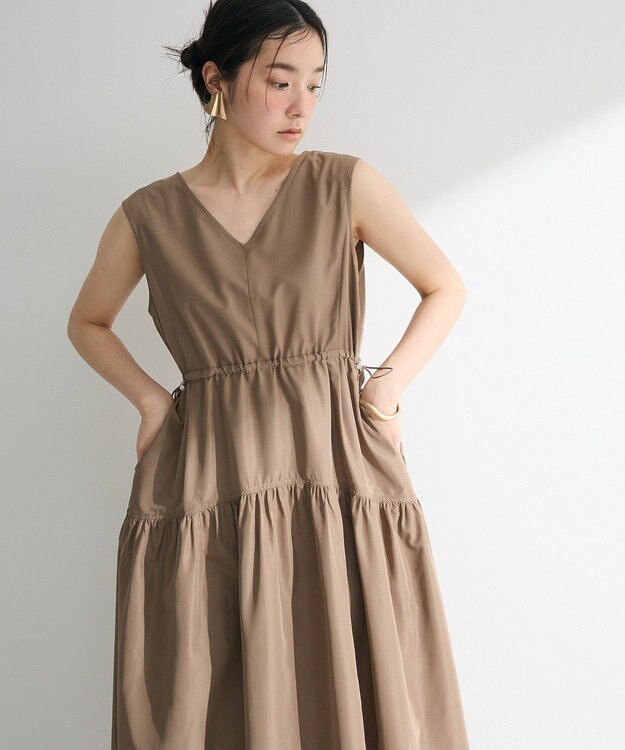 Green Parks ・ＥＬＥＮＣＡＲＥ　ＤＵＥ　ドロストティアードワンピ Dark Beige