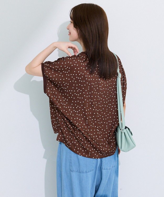 Green Parks リブドッキングブラウス Brown