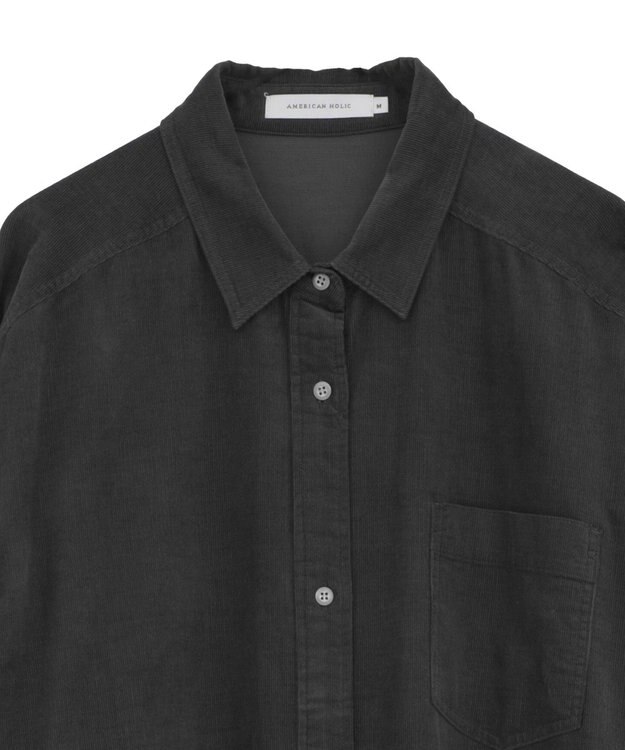 AMERICAN HOLIC コーデュロイシャツワンピース Brown