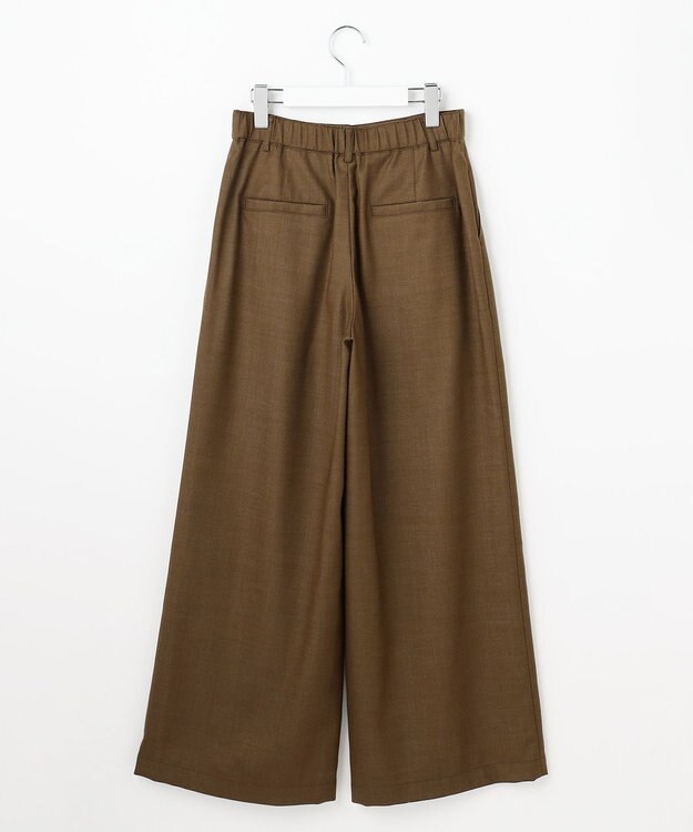 自由区 デニムライクツイルワイド パンツ ブラウン