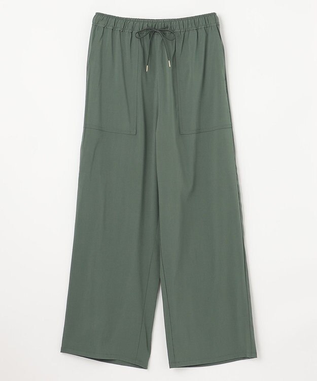 ANY 【ウエストゴム/UVケア/接触冷感】清涼リラックスワイドパンツ カーキ