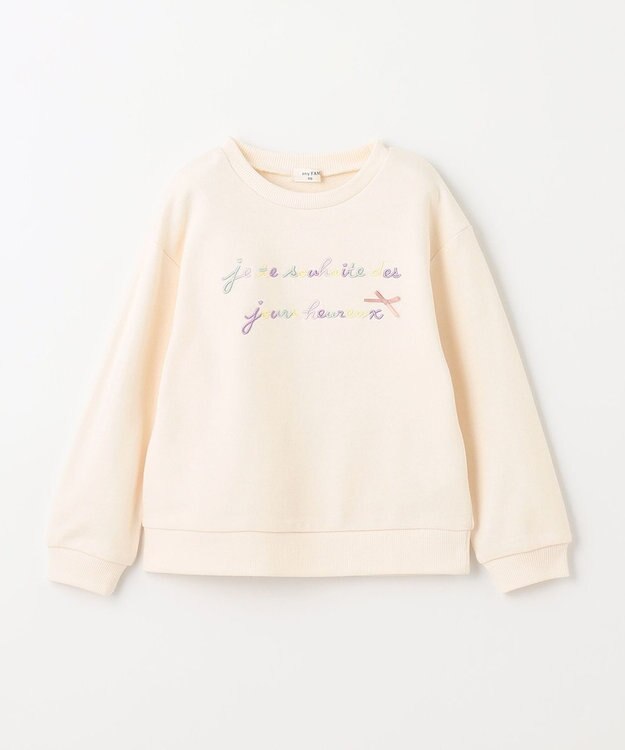 ANY KIDS 【春まで主役】レインボー刺繍トレーナー エクリュ