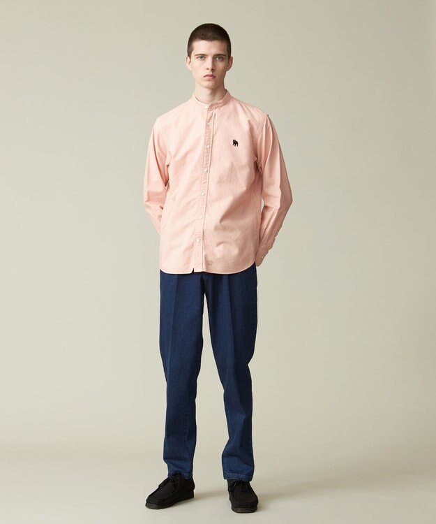 J.PRESS MEN 【大人気バックブル】バンドカラー オックスフォードシャツ ピンク系