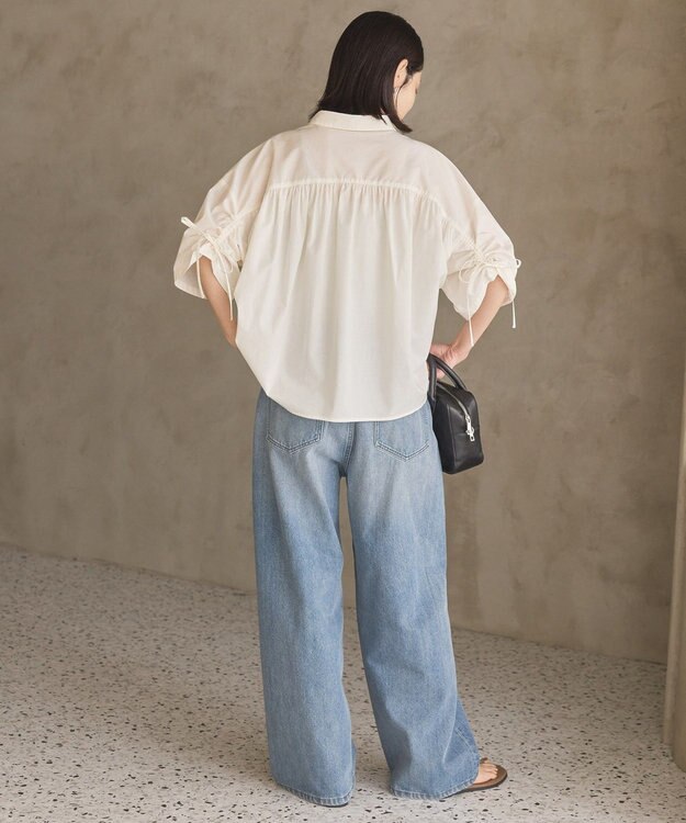 AMERICAN HOLIC 【先行予約】【WEB限定】ギャザーリボンスリーブ半袖シャツ Off White