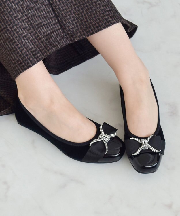 Bridget Birkin ＜3E＞【Bridget Birkin Walk】ジュエリーリボンウォーキングパンプス ブラック雑材