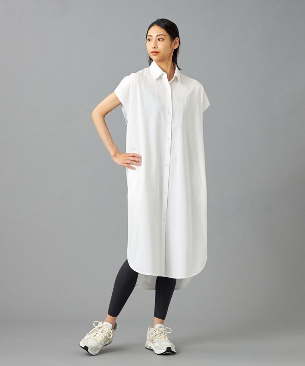 Chacott Chacott BALANCE EasyCare+ シャツワンピース ホワイト