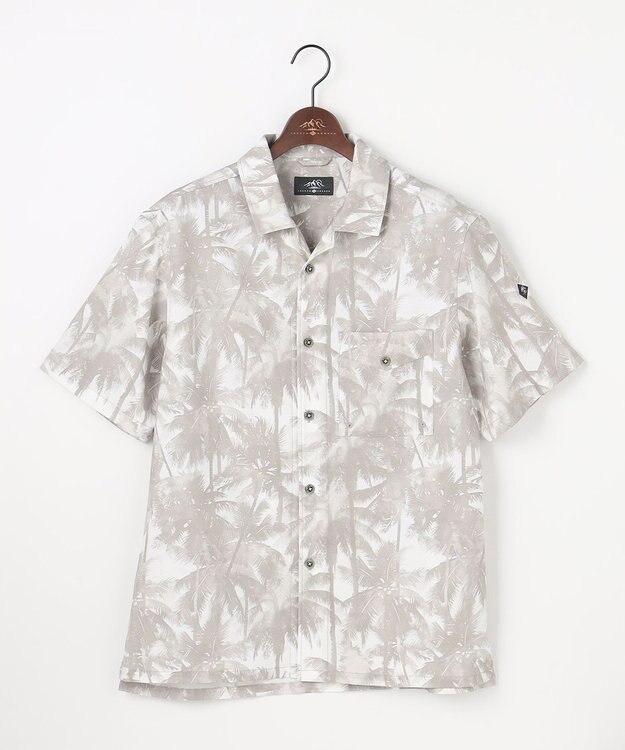 JOSEPH ABBOUD MOUNTAIN 【速乾/軽量/ストレッッチ】ライトスラブボタニカルプリント アウトドアシャツ ライトグレー系5
