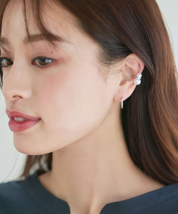 Tiaclasse 【選べる2種類】パールイヤーカフ シルバーB