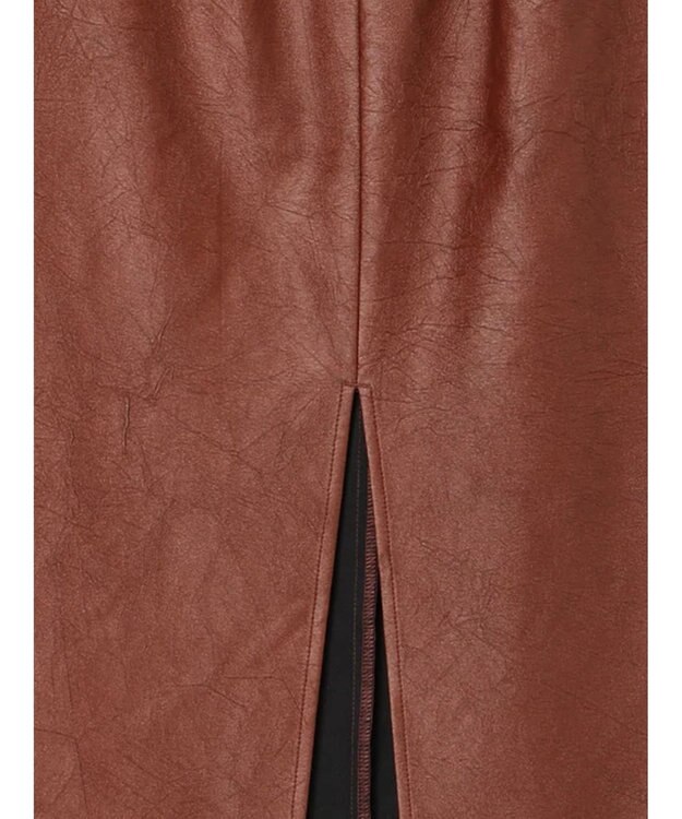 Te chichi クラックレザーライクナロースカート ブラウン