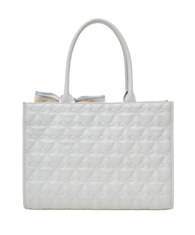 Maison de FLEUR EC限定スカーフ付リボンキルティングトート Grayish Blue