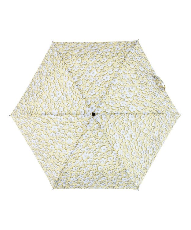 MOONBAT urawaza slim(ウラワザ スリム) 3秒でたためる傘 折りたたみ傘 フローティングフラワー 大きめ55cm UV レモンイエロー