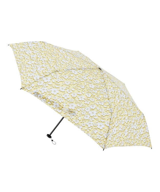 MOONBAT urawaza slim(ウラワザ スリム) 3秒でたためる傘 折りたたみ傘 フローティングフラワー 大きめ55cm UV レモンイエロー