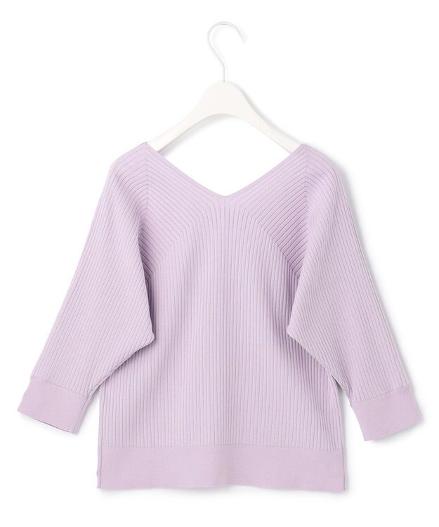 ICB 【洗える】コットンポリエステルリブ プルオーバー ライラック系