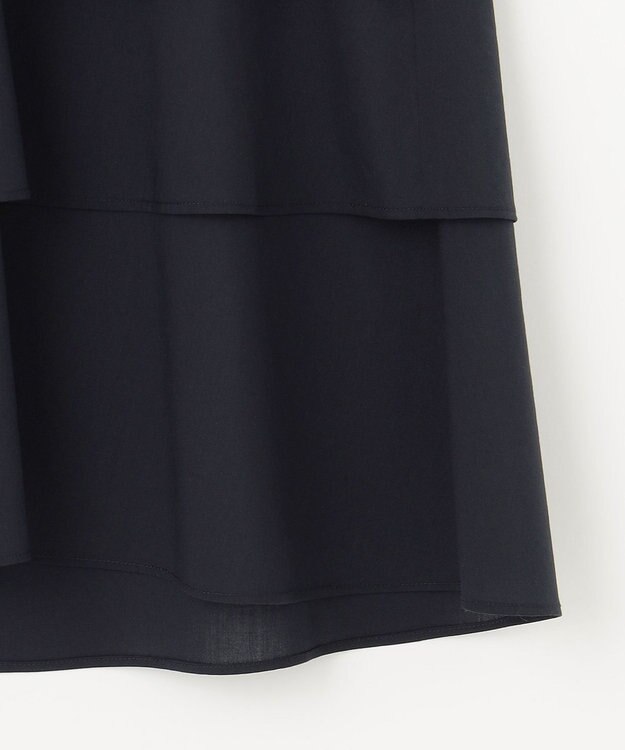 組曲 【WEB限定】コットンレーヨンシャーティングノースリーブ ブラウス ネイビー系