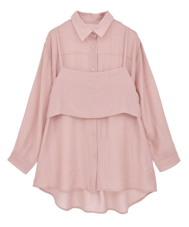 Green Parks ＳＥＴ２点シアーシャツ＋ビスチェ Pink