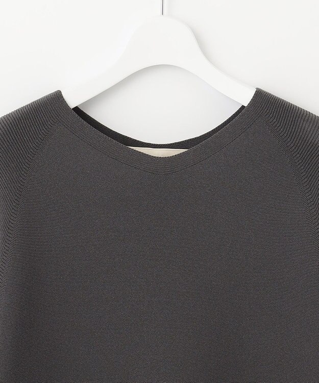 自由区 【洗える】コットンストレッチホールガーメント ニットワンピース グレー系