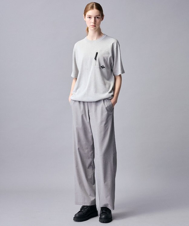 JOSEPH ABBOUD MOUNTAIN 【ストレッチ/5ポケット/ECO撥水/ソフト】ハイパワーシャンブレーピケストレッチ パンツ ライトグレー系