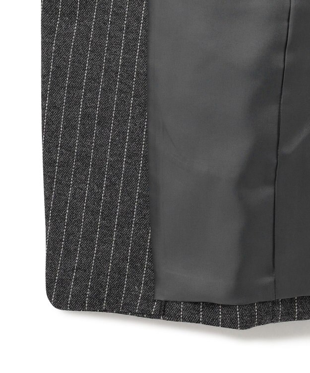 ICB シックツイードストライプ  テーラードジャケット チャコール系