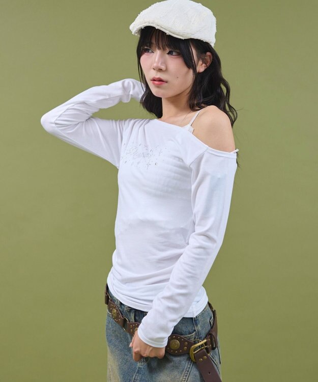 WEGO サイドギャザースタッズTOP ホワイト