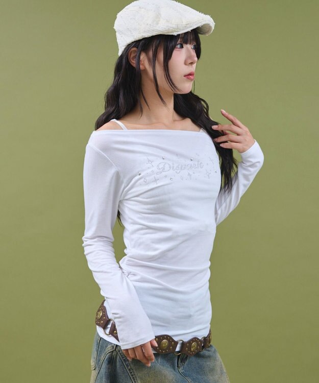 WEGO サイドギャザースタッズTOP ホワイト