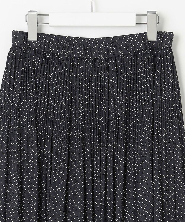 自由区 S 【セットアップ対応・洗える】ライトサテンプリーツ スカート ブラックxベージュ