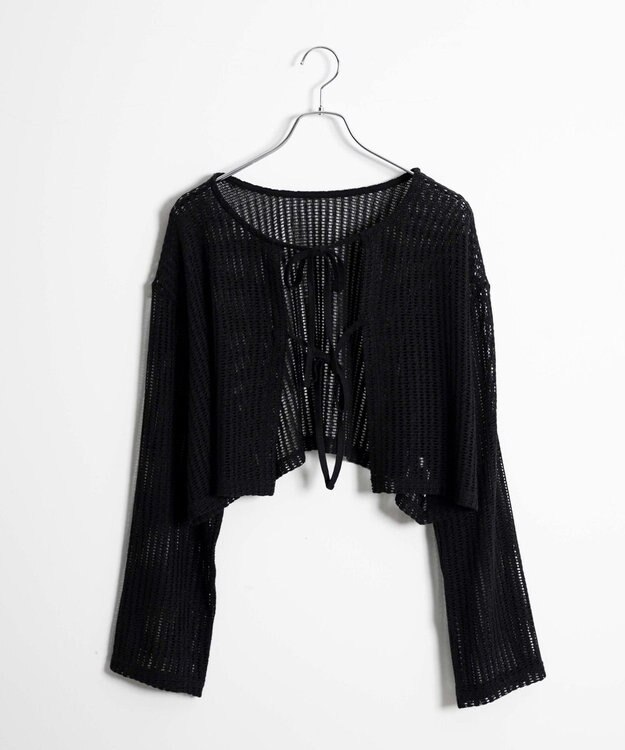 WEGO メッシュリボンカーディガン ブラック