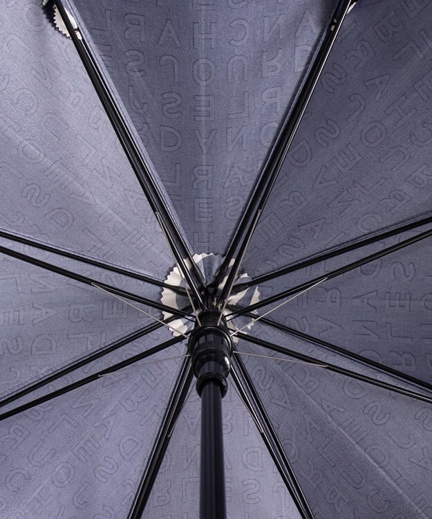 AURORA シャルルジョルダン 花柄 耐風 雨傘 ネイビー