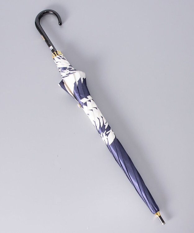 AURORA シャルルジョルダン 花柄 耐風 雨傘 ネイビー