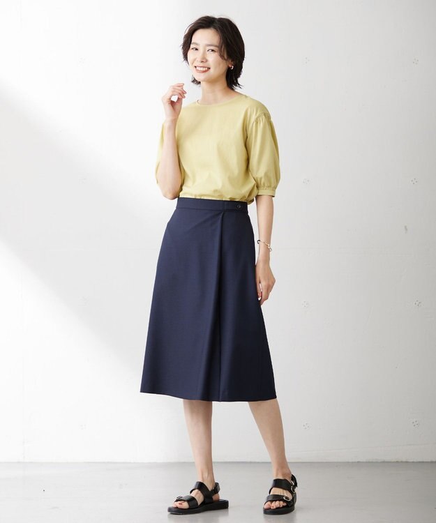 J.PRESS LADIES S 【WEB限定カラーあり・洗える】ラミーポプリン ボリュームスリーブ ブラウス イエロー系