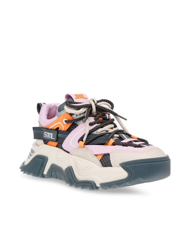 STEVE MADDEN KINGDOM ボリュームソールダブルレースアップスニーカー グレーベージュ